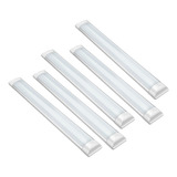 Kit 5 Luminária Tubular Led Slim 0,6mt Branco Frio 60cm 40w