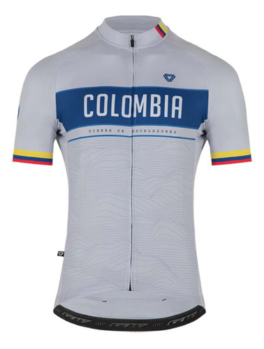 Jersey Ciclismo M/c Hombre Gw Colombia Escaladores Gris