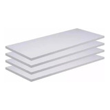 Kit 4 Prateleiras 120x25cm Branco Mdf Suporte Grátis 120254