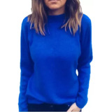 Invierno Chic Señora De Color Sólido Casual Jersey Blusa De