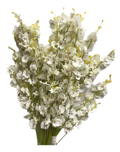 Orquídeas Chuva De Ouro Artificial 50 Galhos  Branco