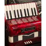 Acordeon Sanfona Gaita Michael Acm0822 Prd 8 Baixos Vermelho