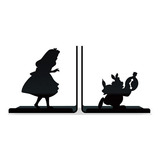 Aparador / Porta Livros Em Acrílico - Alice Wonderland Cor Preto