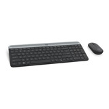 Combo Teclado E Mouse S/ Fio Logitech Mk470 Slim Silencioso