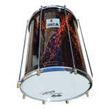 Repique Mor 14 X 8 Inca Percusión 50cm Naranja/negro-cromado