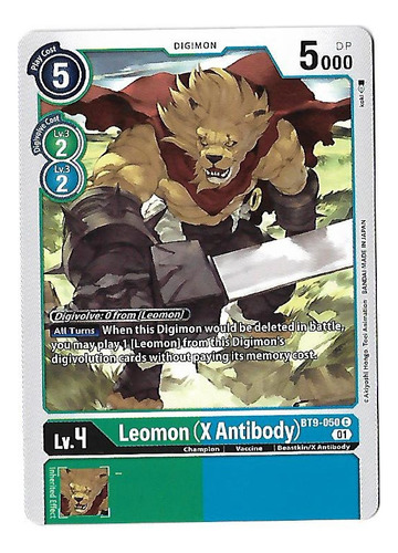 Digimon Ccg Leomon X Antibody - Common Bt9 Frete Incluso