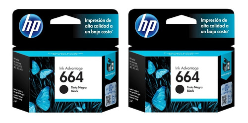 Kit 2 Cartucho Hp 664 Preto Impressora Hp Deskjet 3636