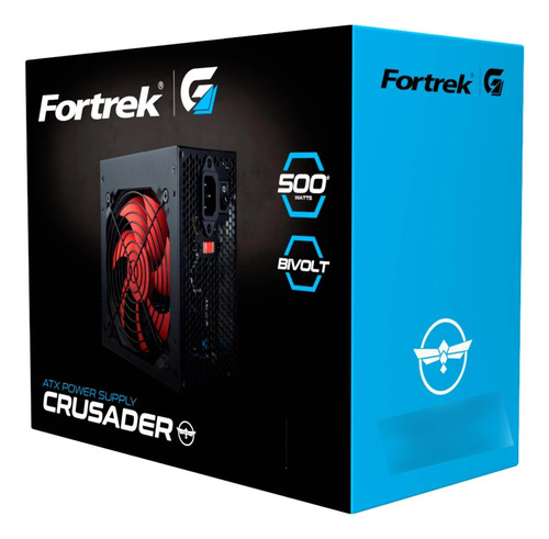 Fonte Energia Gamer 500w Atx Crusader Profissional - Fortrek