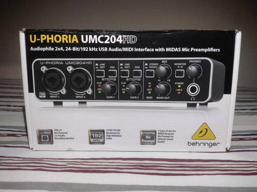 Placa De Audio Behringer U-phoria Umc204hd - Usada.