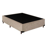 Cama Base Box Casal Suede Bege 100x200x28 Blindado