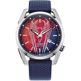 Reloj Citizen Spider-man Aw1680-03w Color De La Correa Azul Marino Color Del Bisel Plateado