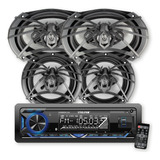 Kit Autoestereo Carbon-329 + 1par De Bocinas X3-6.5 + X4-6.9