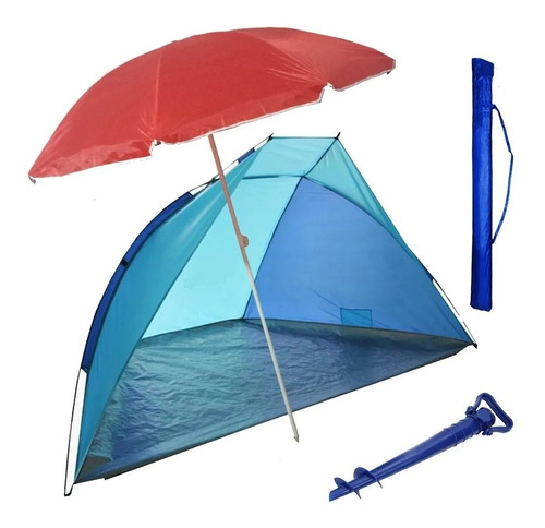 Combo Carpa Playera + Sombrilla Playa + Bolsos + Saca Arena 