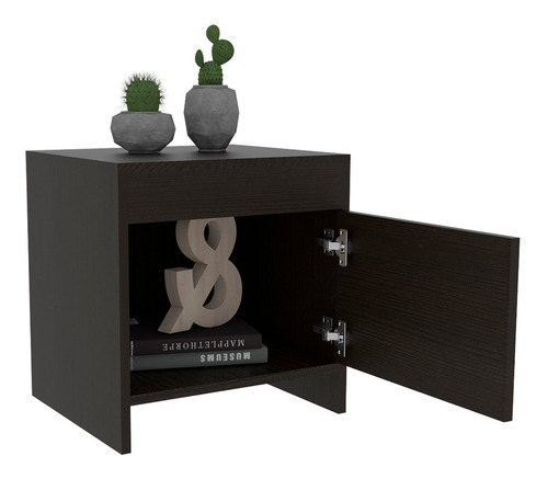 Mesa De Noche Colore Rta 41,6x40x35,2 Color Wengue