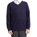 Sweater Colegio Cuello V Niño Azul Marino  Tallas (12,14,16)