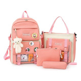 Mochila Kawaii Importada Set X 4 Harajuku Estilo Coreana