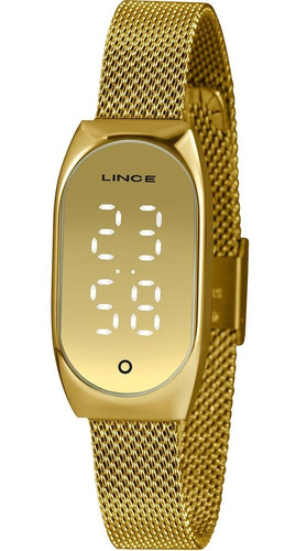 Relógio Digital Dourado Lince Feminino Led Branco Barato