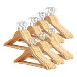 Perchas De Madera Lustradas 1° Calidad X60 Unidades Premium