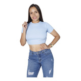 Polera De Mujer Crop Top Rib N°11