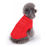 Comodo Suéter Para Perro Grande Rojo De Punto Para Invierno