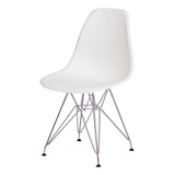 Cadeira Eiffel Eames Branca Base Cromada Sala Cozinha Jantar