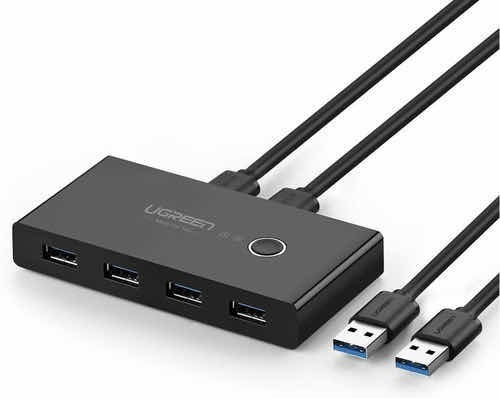 Conmutador Kvm Ugreen Usb 3.0, 4 Puertos, 2 Computados