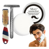 Kit Afeitado Perfecto Jabon Rastrillo Brocha Barber Bigote F