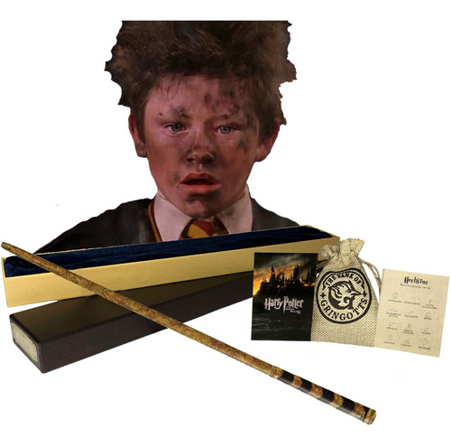 Varita Seamus Finnigan Caja + Saco + Tarjeta - Harry Potter