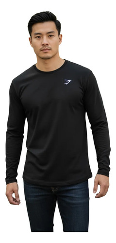 Gymshark Crest Long Sleeve T-shirt - Black