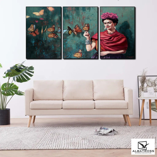 Quadro Decorativo - Artista Frida Kahlo Cor Borboletas Sala