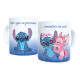 Caneca Porcelana Stitch Presente Namorado 325ml C/ Embrulho