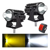 Par Faros De Lupa 60w Luz Spot Doble Color Para Auto Moto