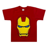 Camiseta Camisa Infantil Homem De Ferro 100% Algodão