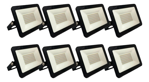 Set 8 Reflectores Led Blanco 50w Bajo Consumo Alta Potencia 