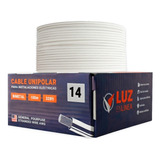 Cable Eléctrico Calibre 14 Thw Cca Blanco, Caja Con 100m, Marca Luz En Linea, Pvc Antiflama 90°