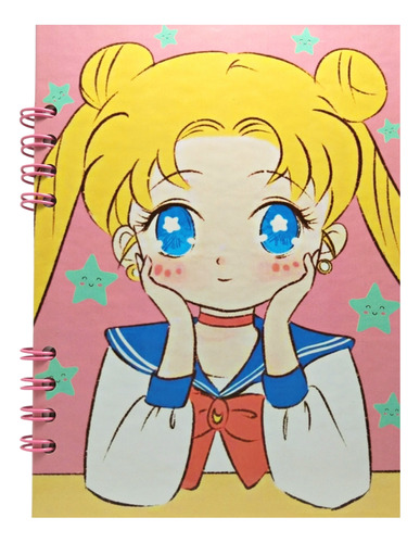 Libreta Sailor Moon Anime Modelo 2/ Pasta Dura/ 100 Hojas