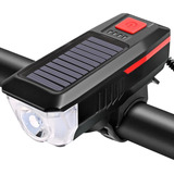 Lanterna Led T6 Farol Solar Frontal De Bike Recarregável Usb
