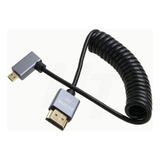 Micro Hdmi A Ángulo Recto Hdmi 4k 8k Cable En Espiral Para S