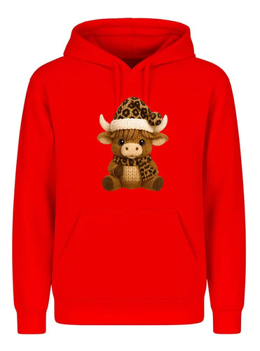 Sudadera Vaquita Gorro Y Bufanda Leopardo Navidad Infantil