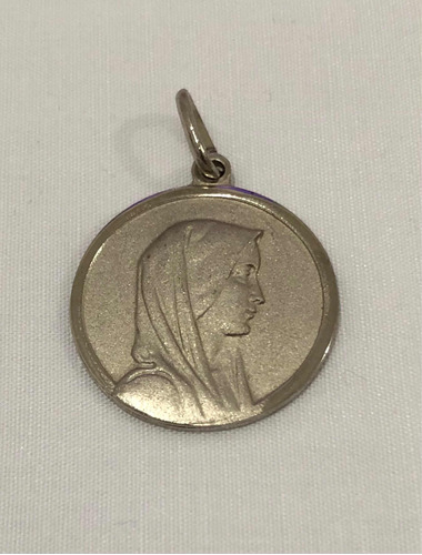 Dije, Medalla Redonda De Plata 925 Virgen   Inmaculada.