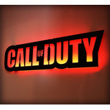 Quadro Led Painel Luminoso Rgb Gamer Call Of Duty 76x20cm