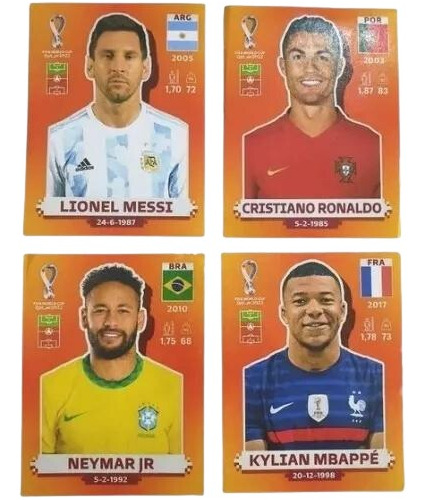 Set 4 Láminas Figuras Panini Qatar 2022