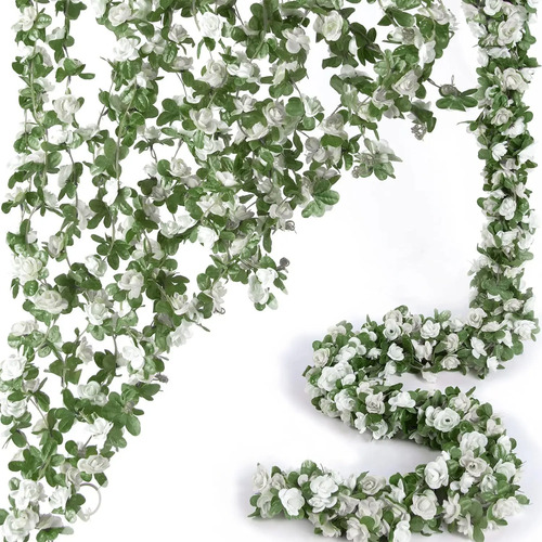 5 Piezas Guía Enredadera Con Rosas Artificiales Decoración