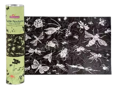 Rompecabezas Insectos Puzzle Flúo Brilla En La Oscuridad 70p