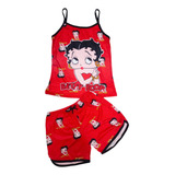 Pijama De Betty Boop 2 Piezas Blusa Tirantes Y Short Mujer K