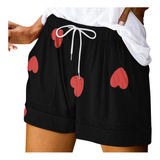 Shorts Femininos Com Bandagem De Bolso Estampados De Verão P