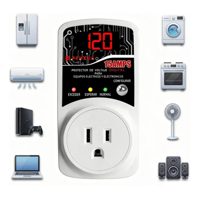 Protector De Voltaje Ajustable K02 1800va Regulador De Voltaje Refrigerador Aire Acondicionado Protector Voltaje Para Enfriador Doméstico Con Pantalla Digital | MercadoLibre