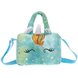 Mini Bolso Maleta Bolsa Unicornio Niña Girl Azul Celeste