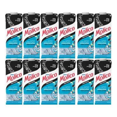Kit 12 Caixas De Leite Desnatado Zero Lactose 1 Litro Molico | Frete grátis