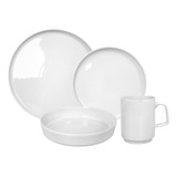 Juego Vajilla Platos Tazas Bowls 24 Pzas Porcelana Blanca Im